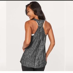 Lululemon essential tank heathered black size 8